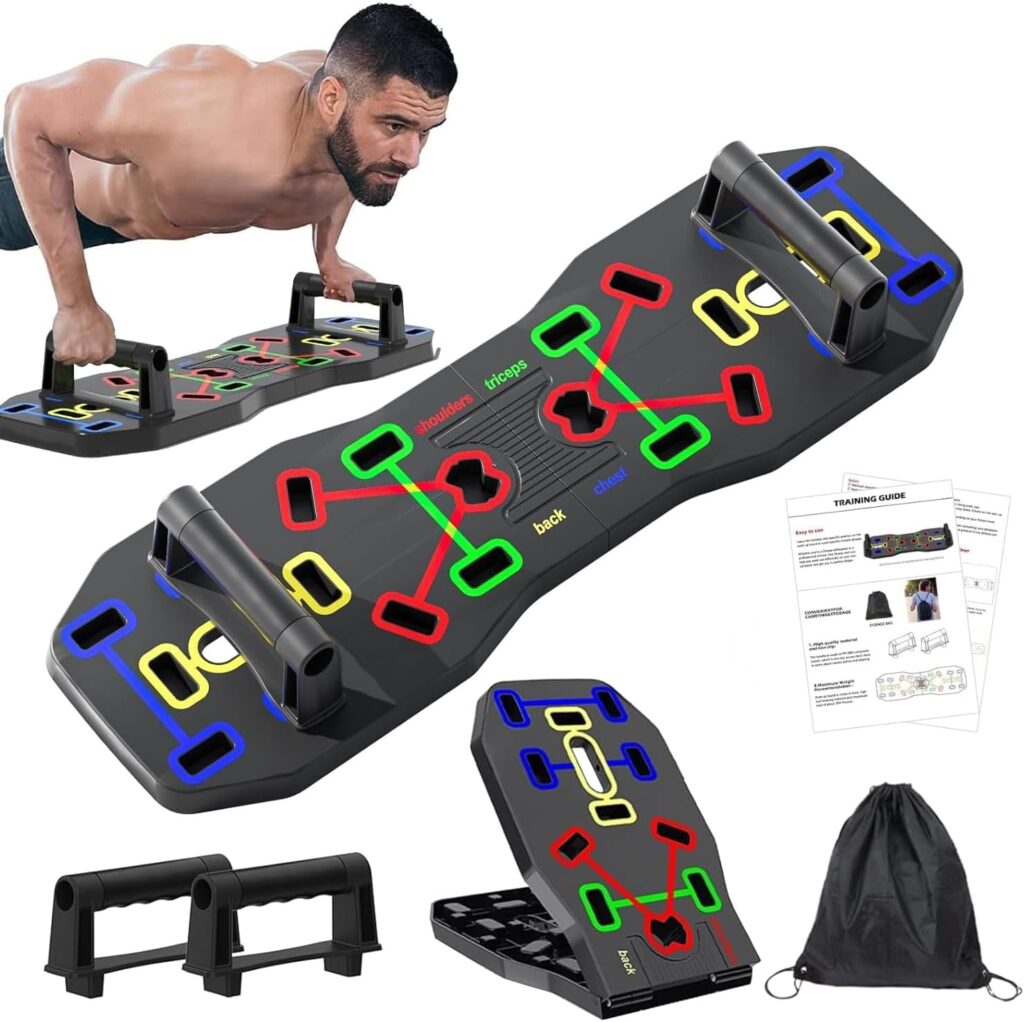 AERLANG Push Up Board, Portable Multi-Function Foldable 10 in 1 Push Up Bar
