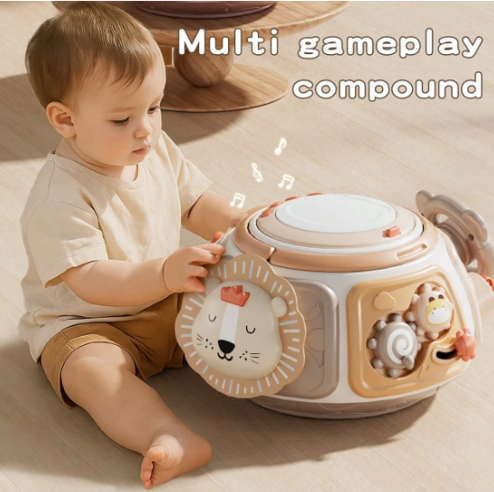 Baby Penguin Shaped Rattle Drum Toy