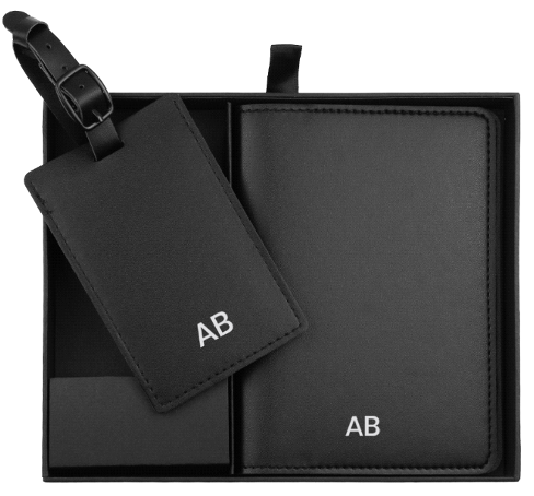 Personalised Pineapple Leather Travel Gift Set