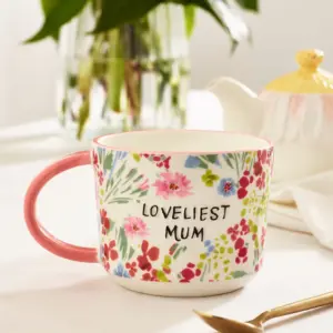 Pink Floral Loveliest Mum Mug