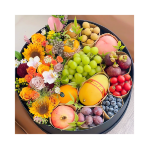 The Fruits and Flowers Round Shaped Gift Box