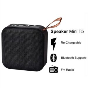 Speaker Bluetooth mini Wireless T5 Musik Nirkabel Mendukung Radio FM Memori Aux Micro Portable Spekaer Murah T5 Handphone Merah Jam MP3 Radio USB SD card Bass Speakers Portable - Option 4