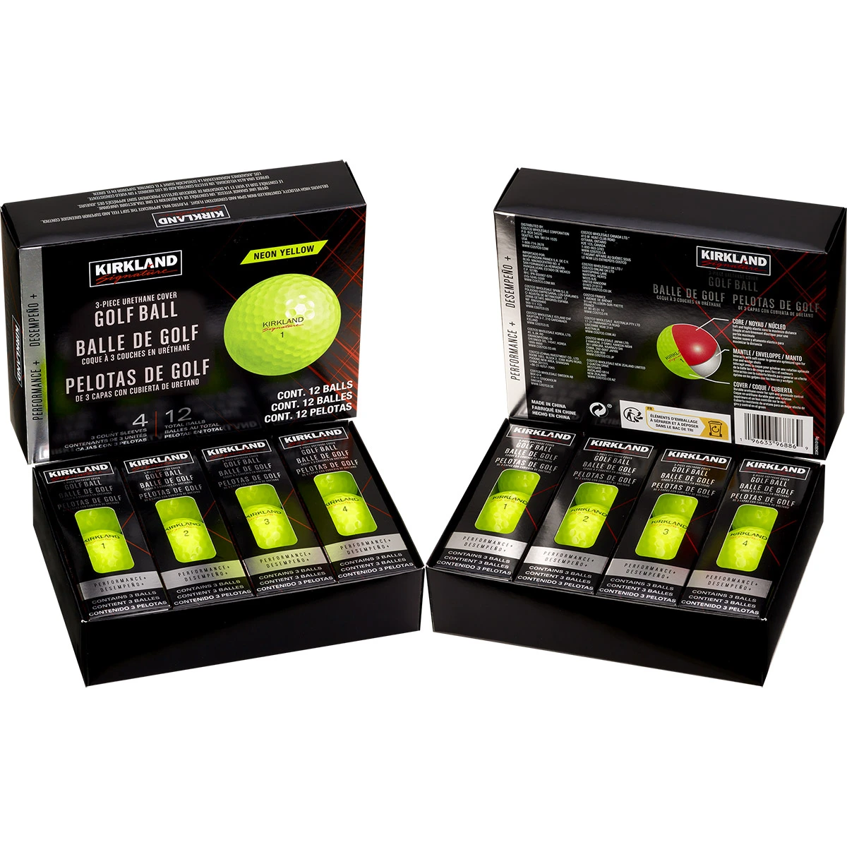 Kirkland Signature 3-Piece Color Golf Balls (24)