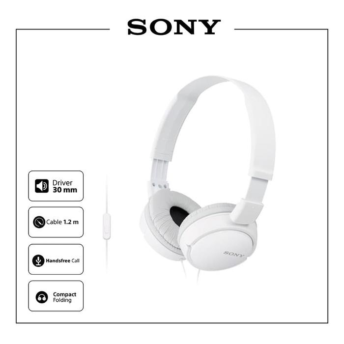 SONY MDR-ZX110AP White On Ear Headphone