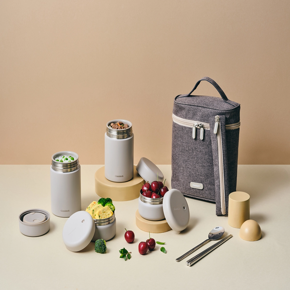 Glasslock Insulated Lunch Box Set 8P
