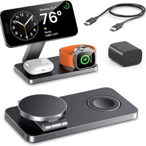 3 in 1 Wireless Charging Station for Travel Apple Compatible
