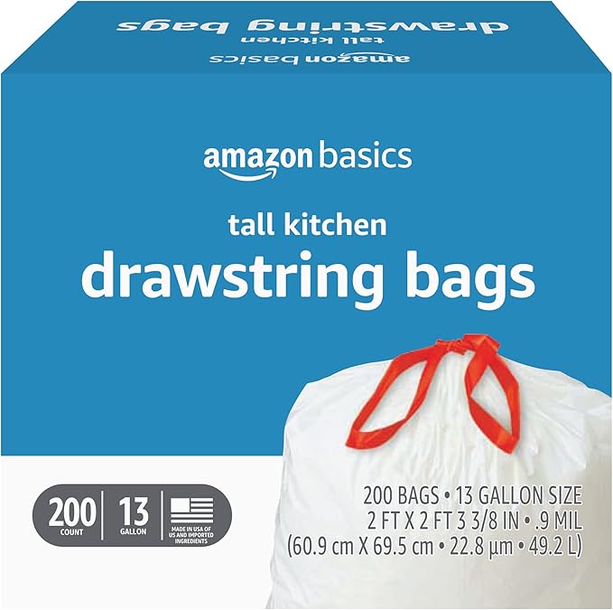 Tall Kitchen Drawstring Trash Bags