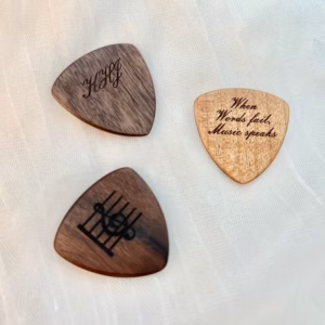 Engraved Wooden Guitar Pick (Both sides)