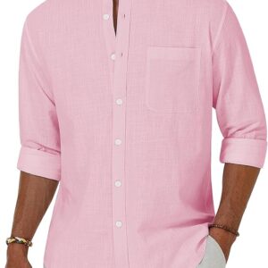 Men's Cotton Linen Long Sleeve Shirt