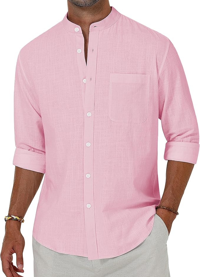 Men's Cotton Linen Long Sleeve Shirt