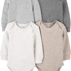 Unisex Babies' Long-Sleeve Thermal Bodysuits