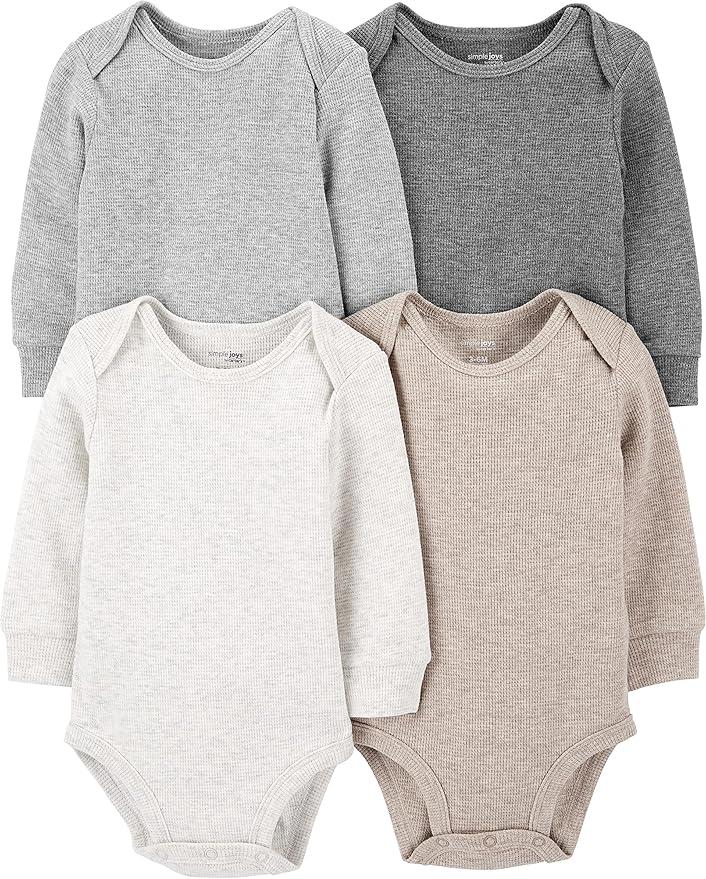 Unisex Babies' Long-Sleeve Thermal Bodysuits