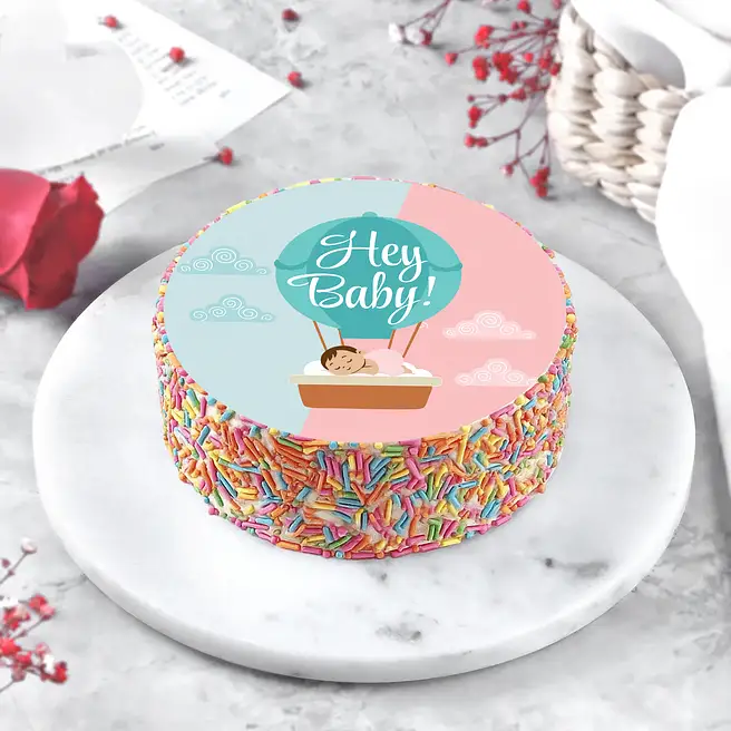 Baby Shower Eggless Chocolate Cake