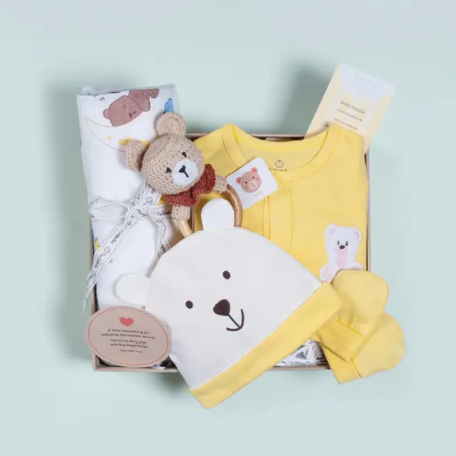Bear Snuggles Baby Hamper by the Craddle Box
