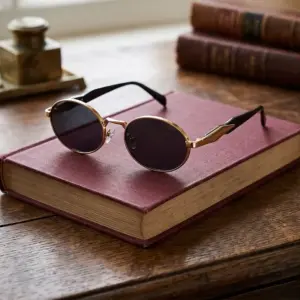 Golden Eclipse Round Sunglasses