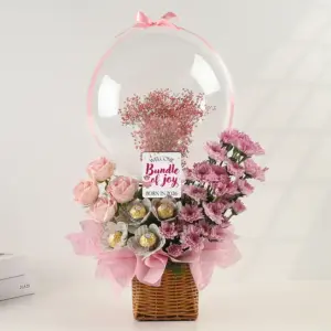 Pink Newborn Celebration Bloom Basket