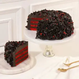 Truffle Coated Red Velvet Eggless Cake